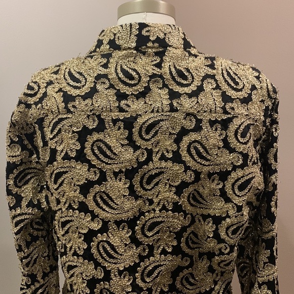 BARABAS Women’s Button Down Shirt Gold Paisley Embroidered Size S - Picture 7 of 10